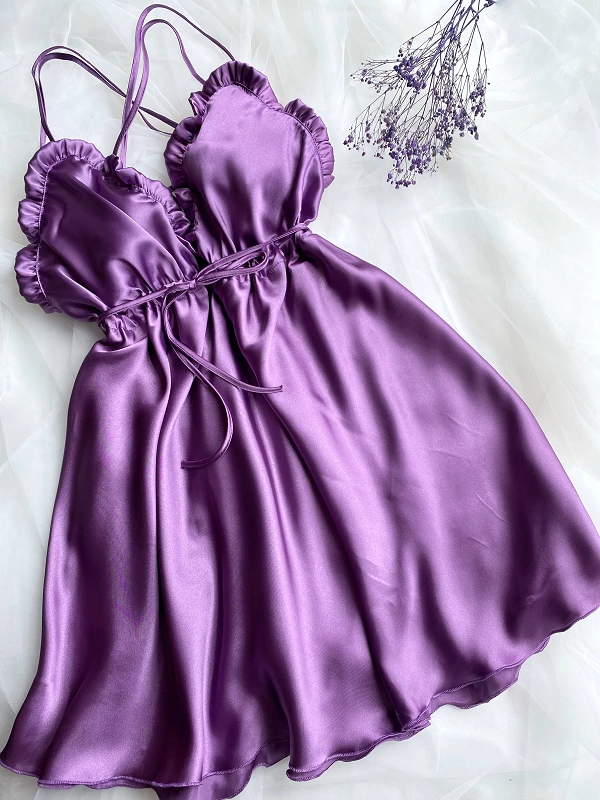 Purple Satin Nightgown