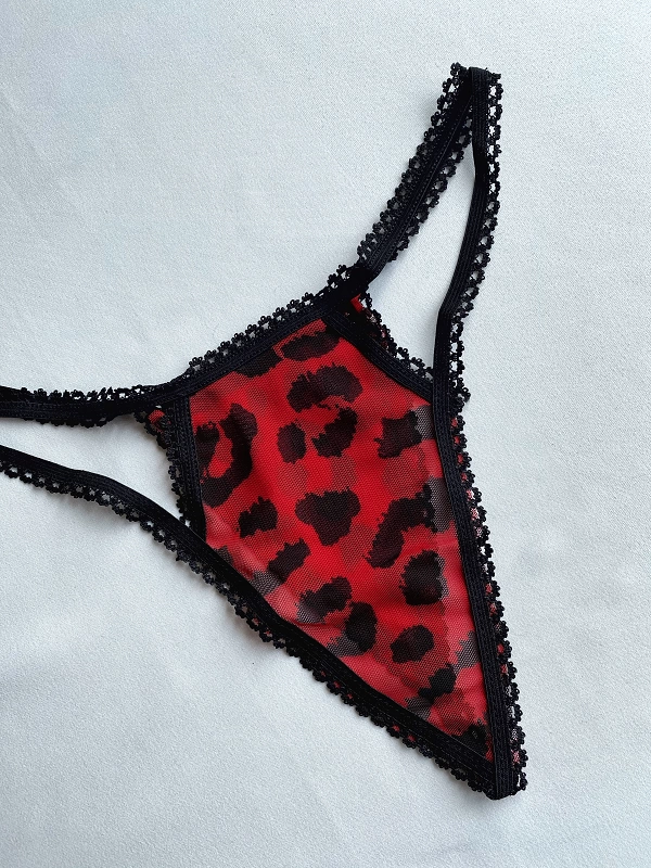 Red Leopard Suspenders Set