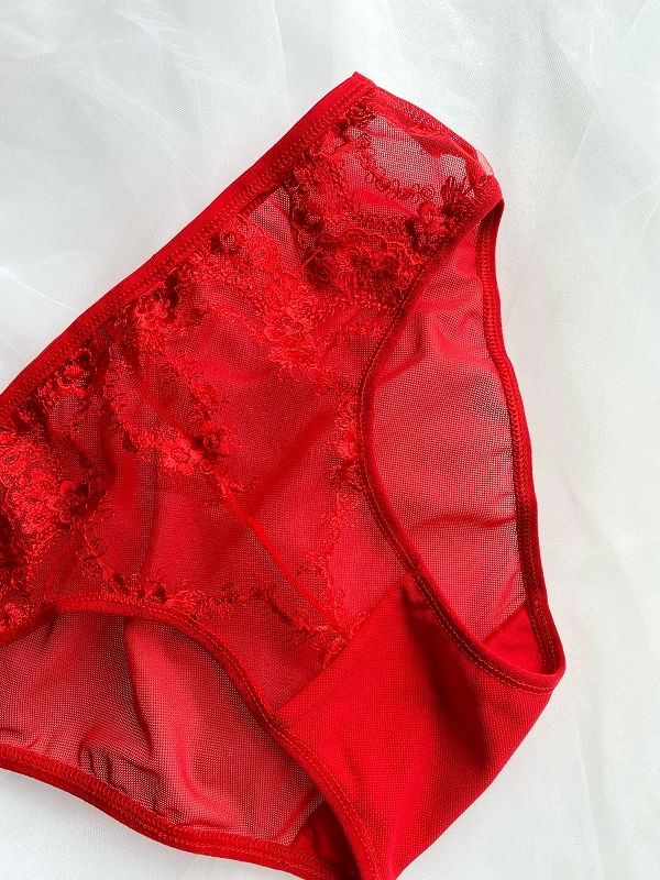 Red Supported Bralette Set