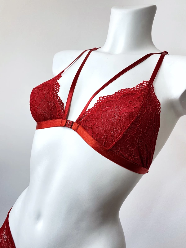Front Open Lace Bra Set