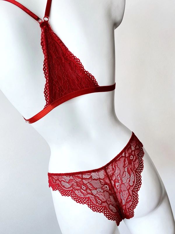 Front Open Lace Bra Set