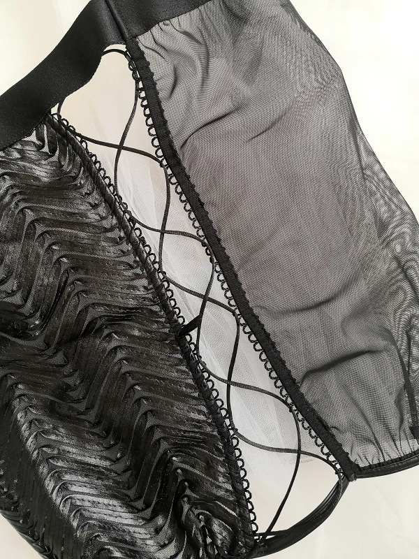 Leather Look Mini Skirt Suit