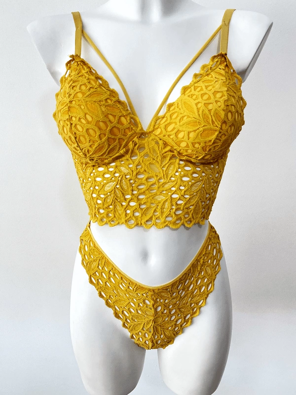 Half Push Up Rope Detailed Bralet Set