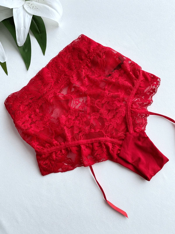 High Waist Thong with Ribbon