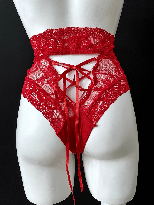 High Waist Thong with Ribbon