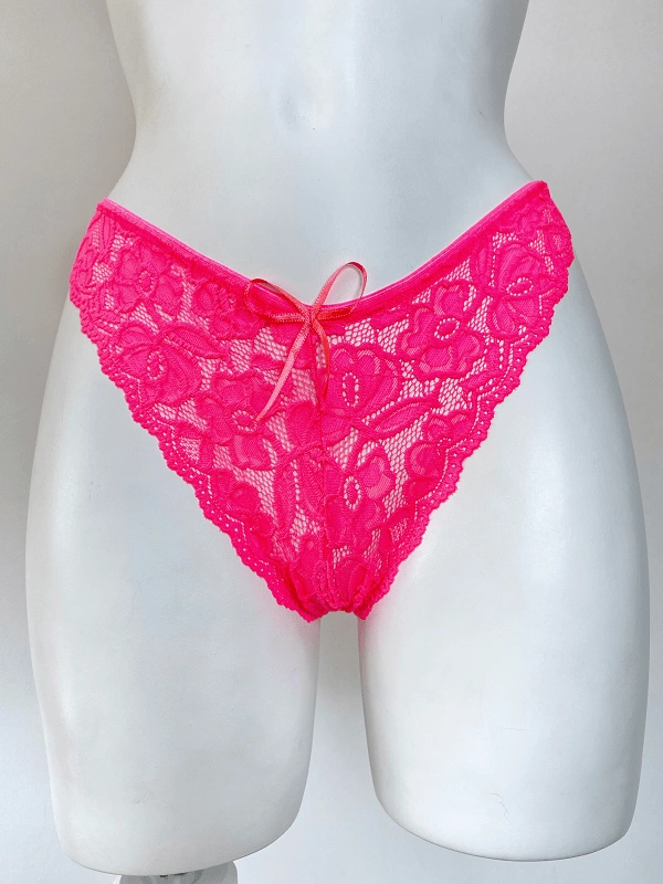 Neon Lace Thong