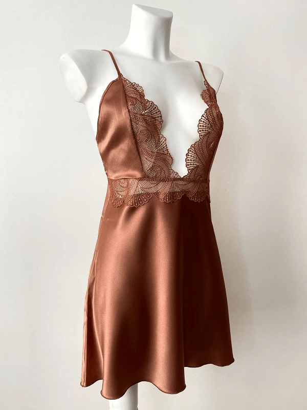 Cappicuno Satin Nightgown-Morning Dress Set