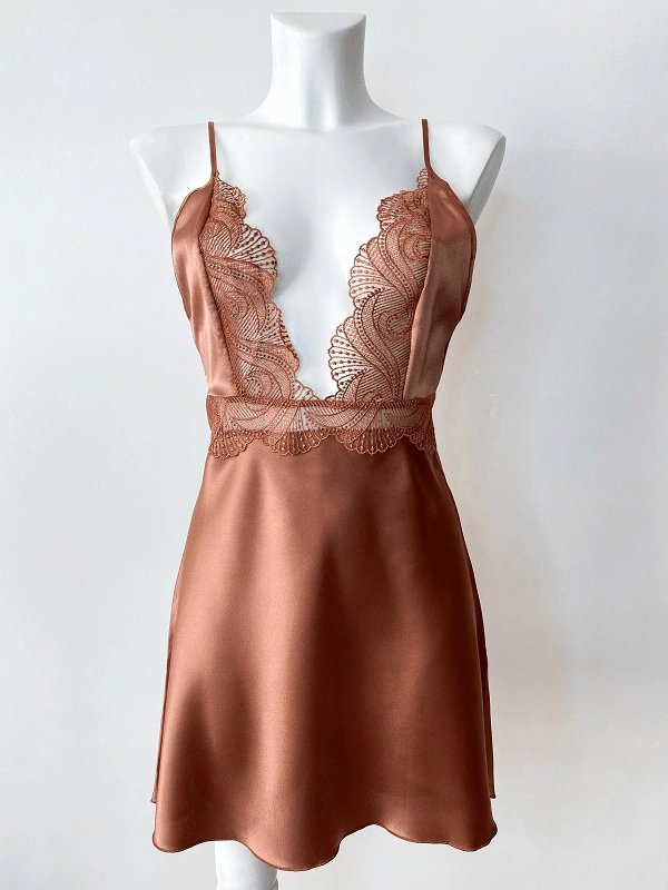 Cappicuno Satin Nightgown-Morning Dress Set