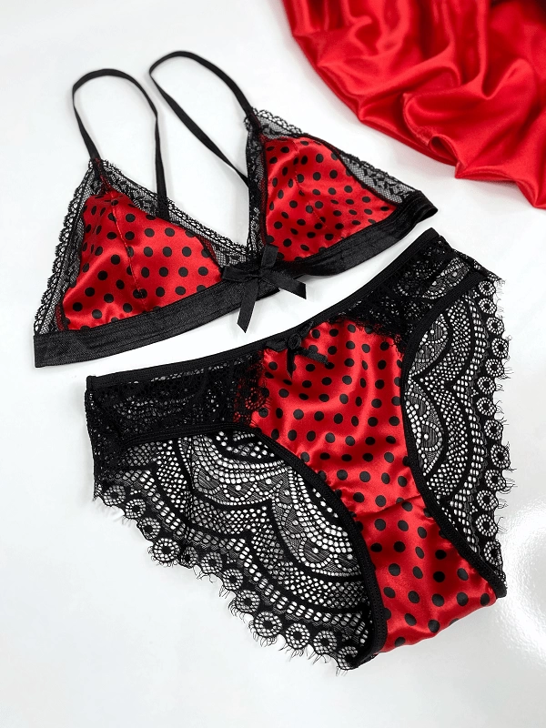 Red Polka Dot Bra Set