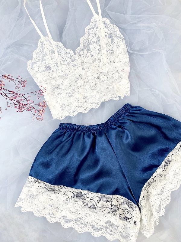 Lace Bralet Shorts Set