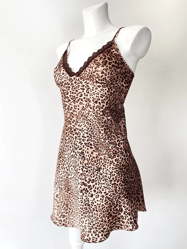 Leopard Satin Nightgown