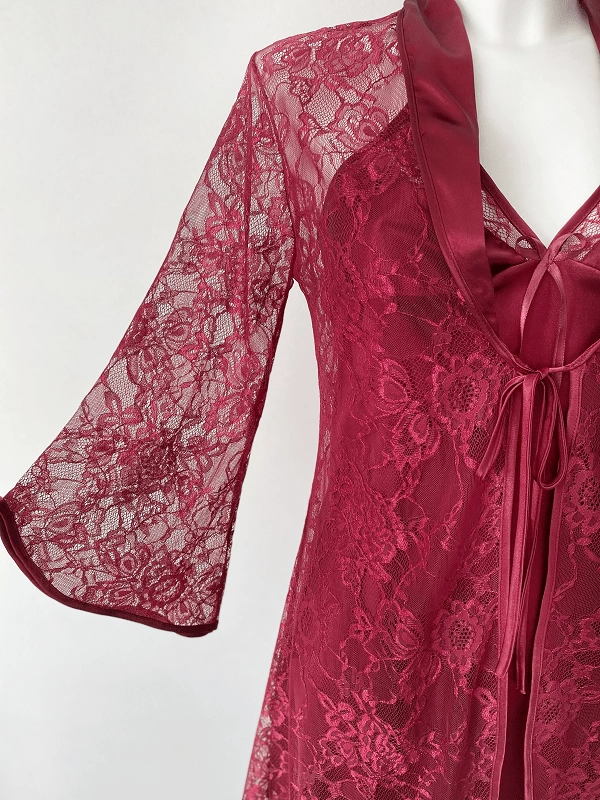 Lace Robe Nightgown Set