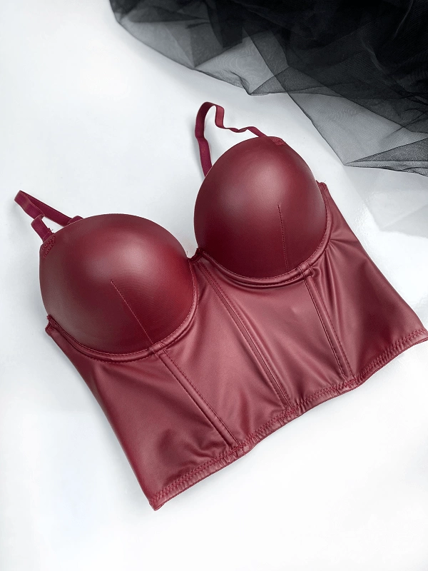 Leather Bustier Set