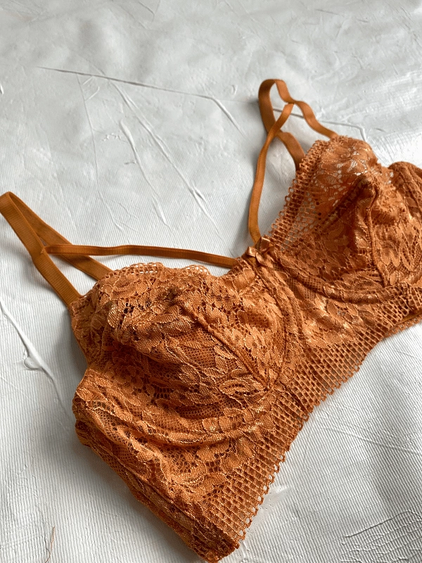 Drawstring Underwire Lace Bra Set
