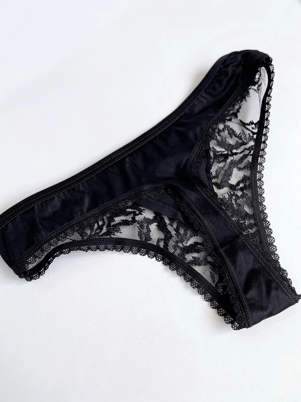 Black Semi-Supported Garter Set