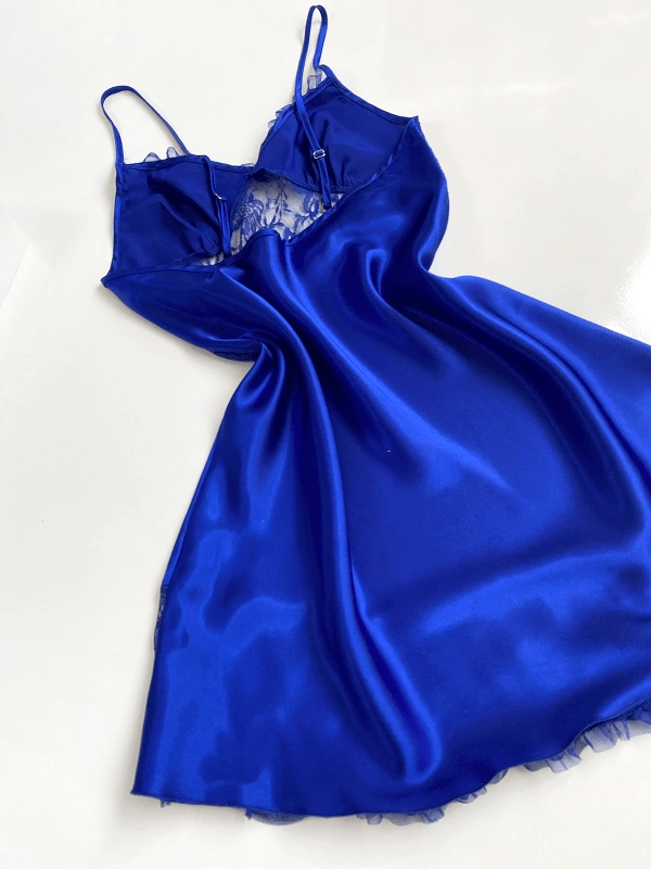 Tulle Detailed Satin Nightgown