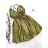 Oil Green Satin Nightgown