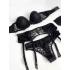 Black Semi-Supported Garter Set