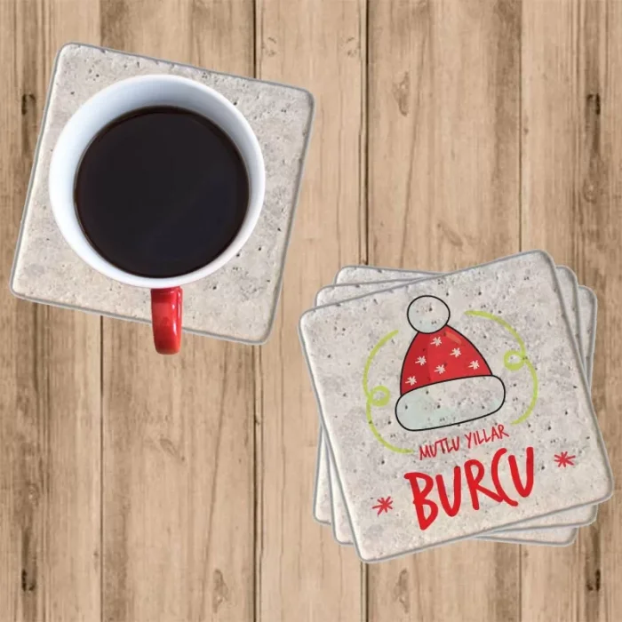Noel Şapka Bardak Altlığı (4lü)