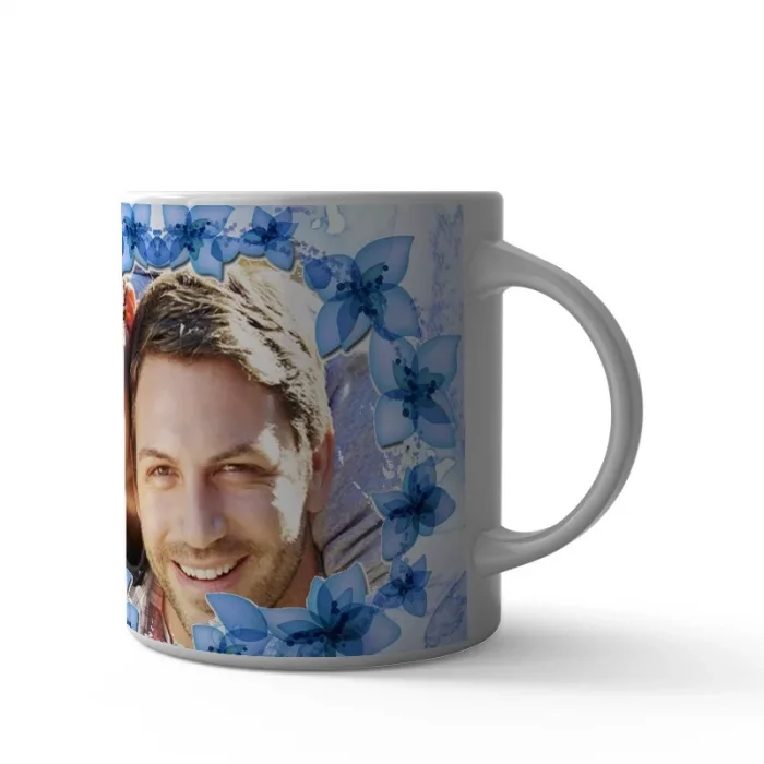 Çiçek Desenli Kişiye Özel Kupa Bardak