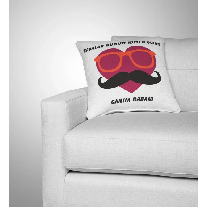 Kalpli Babalar Günü Yastık