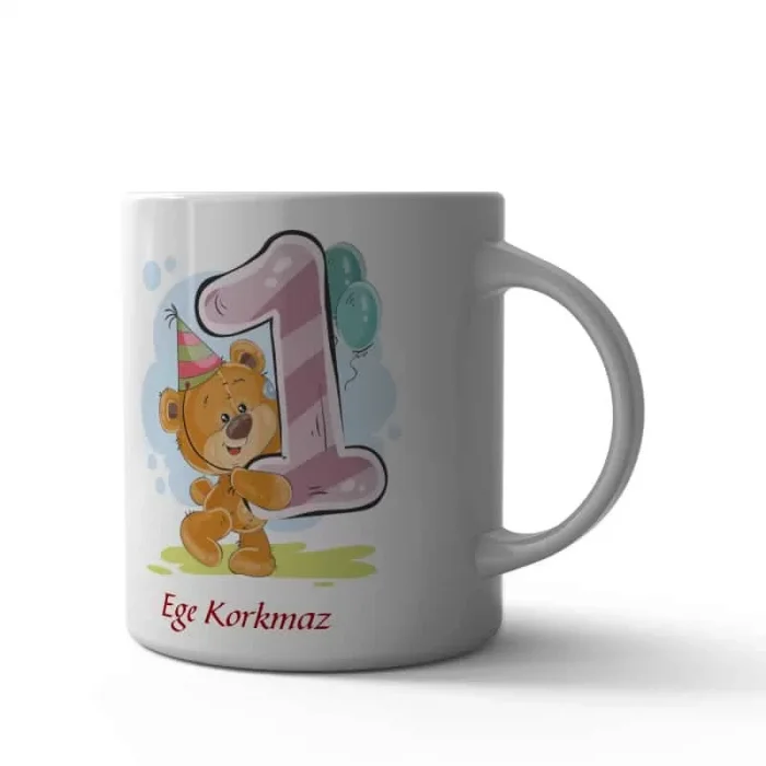 Kişiye Özel Sevimli Ayıcıklı Numaralı Kupa Bardak