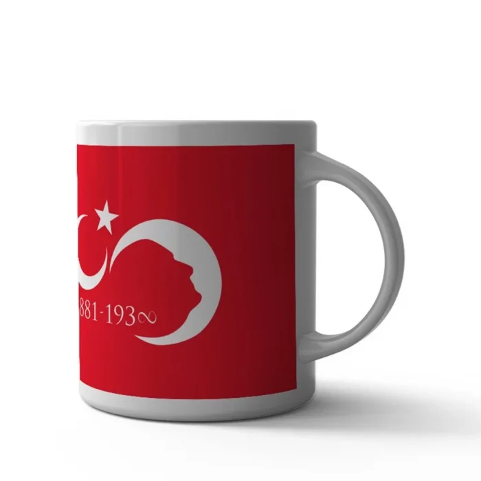 Ay Yıldız Atatürk Silüet Kırmızı Kupa