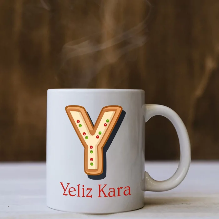 Harf Tasarımlı Kişiye Özel İsimli Kupa