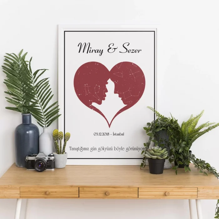 Kişiye Özel Gökyüzü Yıldız Haritası Tablo