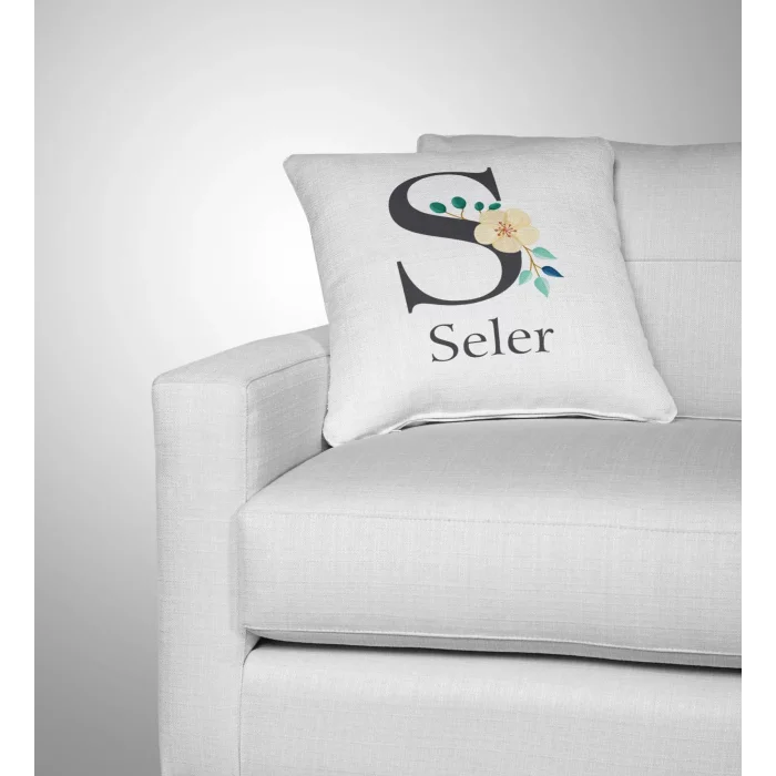 Harf Tasarımlı Kişiye Özel İsimli Yastık