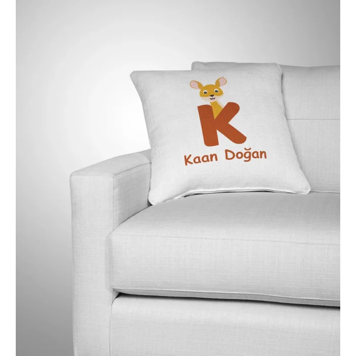 Harf Tasarımlı Kişiye Özel İsimli Yastık