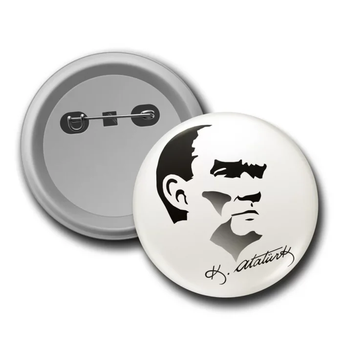 Atatürk Silüet ve İmza Rozet