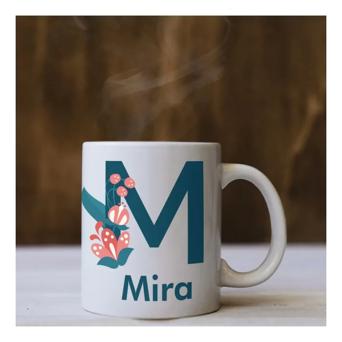 Harf Tasarımlı Kişiye Özel İsimli Kupa