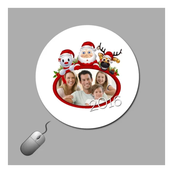 Noel Baba ve Geyik Çerçeveli MousePad
