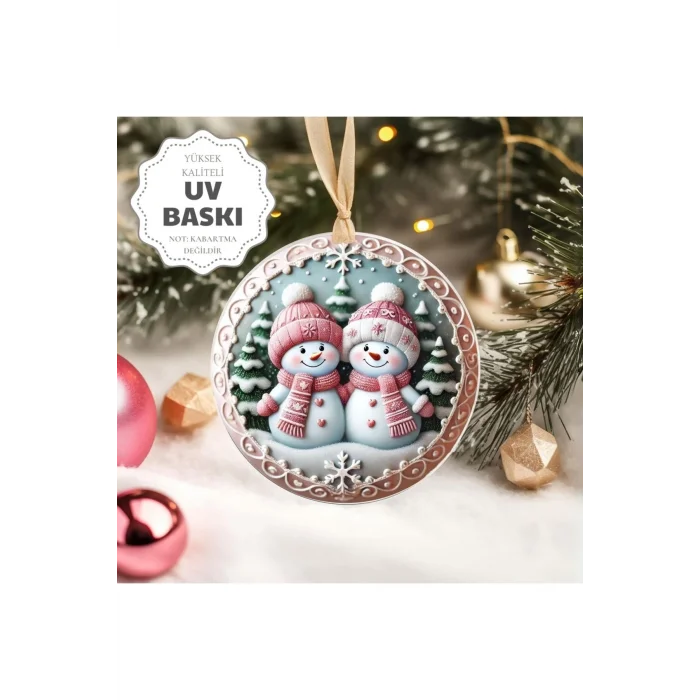 3D Tasarımlı Yılbaşı Ağaç Süsü - UV Baskılı - 7 cm