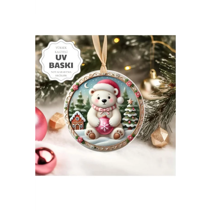 3D Tasarımlı Yılbaşı Ağaç Süsü - UV Baskılı - 7 cm