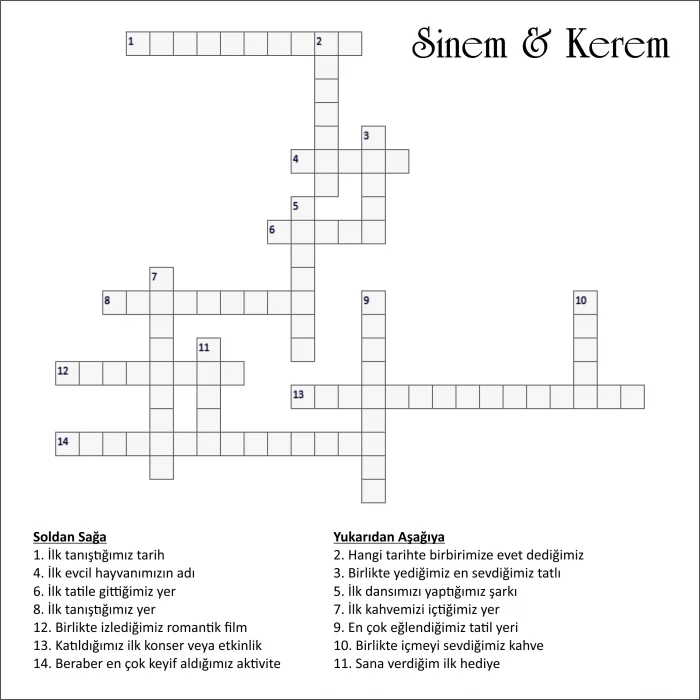 Kişiye Özel Romantik Çengel Bulmaca - Sevgiliye Hediye - Sevgililer Günü Hediyesi