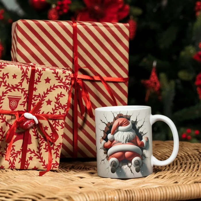 Noel Baba Tasarımlı Yılbaşı Kupa Bardak - Noel Baba Kupa