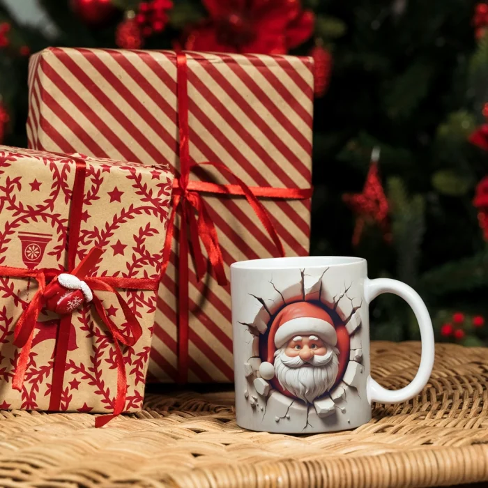 Noel Baba Tasarımlı Yılbaşı Kupa Bardak - Noel Baba Kupa