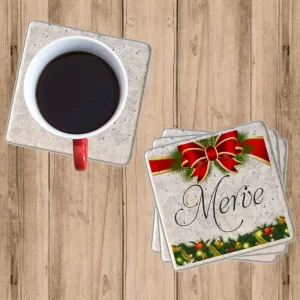 Mutlu Yıllar Bardak Altlığı (4lü)