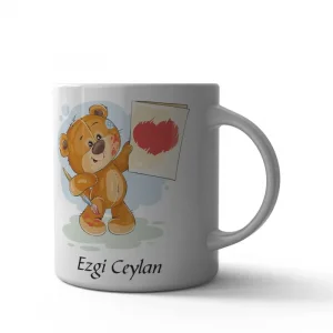 Kişiye Özel Sevimli Ayıcıklı Kupa Bardak