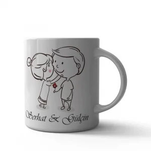 Sevgili Karikatür Kupa Bardak