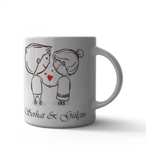 Sevgili Karikatür Kupa Bardak