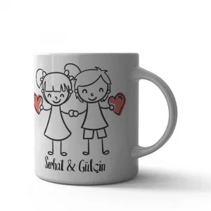 Sevgili Karikatür Kupa Bardak