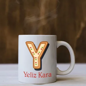 Harf Tasarımlı Kişiye Özel İsimli Kupa