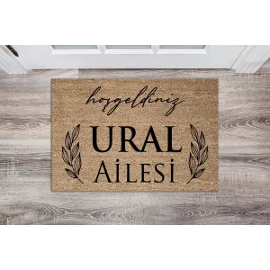 Aile İsim Tasarımlı Kapı Paspası