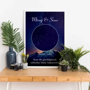 Kişiye Özel Gökyüzü Yıldız Haritası Tablo