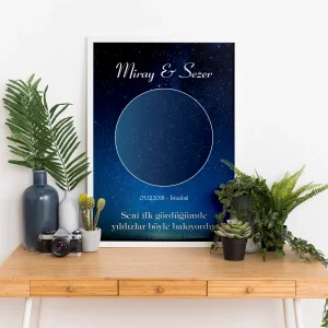Kişiye Özel Gökyüzü Yıldız Haritası Tablo