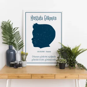 Kişiye Özel Gökyüzü Yıldız Haritası Tablo