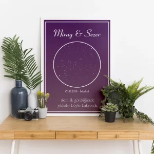 Kişiye Özel Gökyüzü Yıldız Haritası Tablo